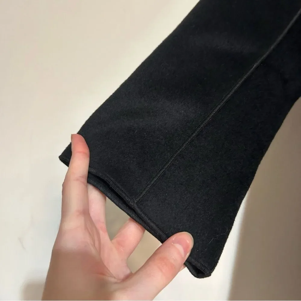 J. Crew Drapey Wool Blend Coat in Black Size Small Classic Minimal Timeless